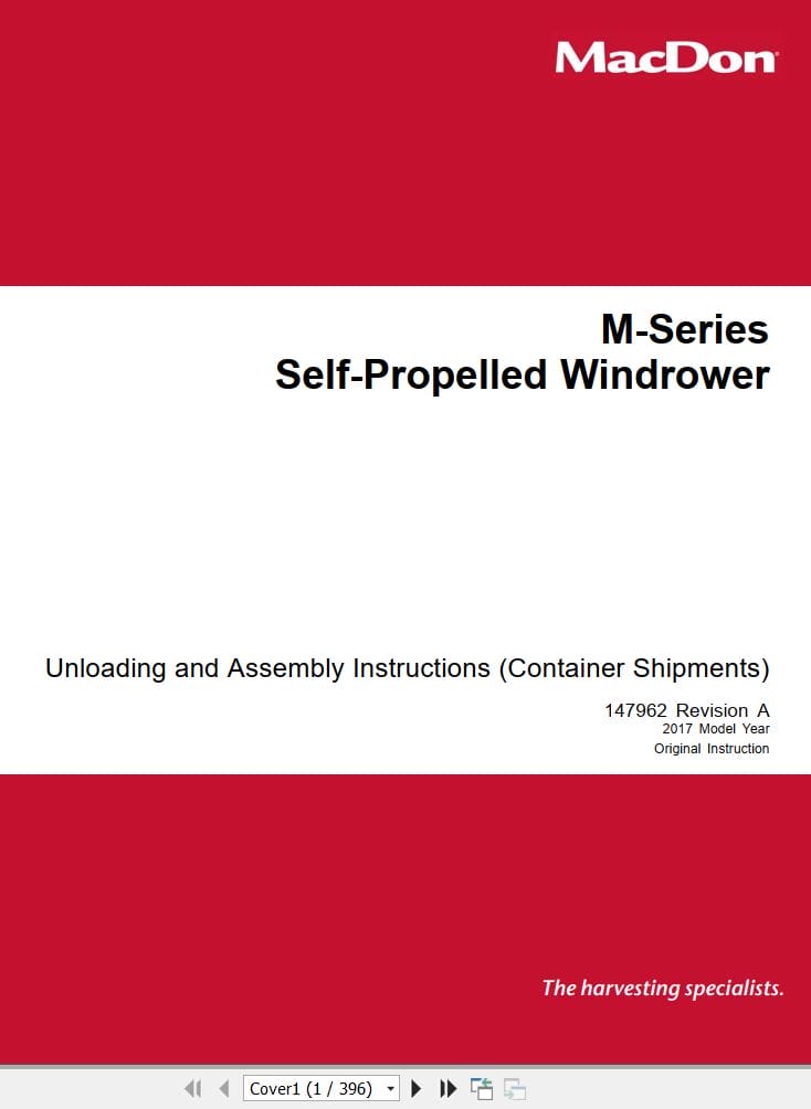 Macdon Self Propelled Windrower M Series Unloading & Assembly Instructions (1)