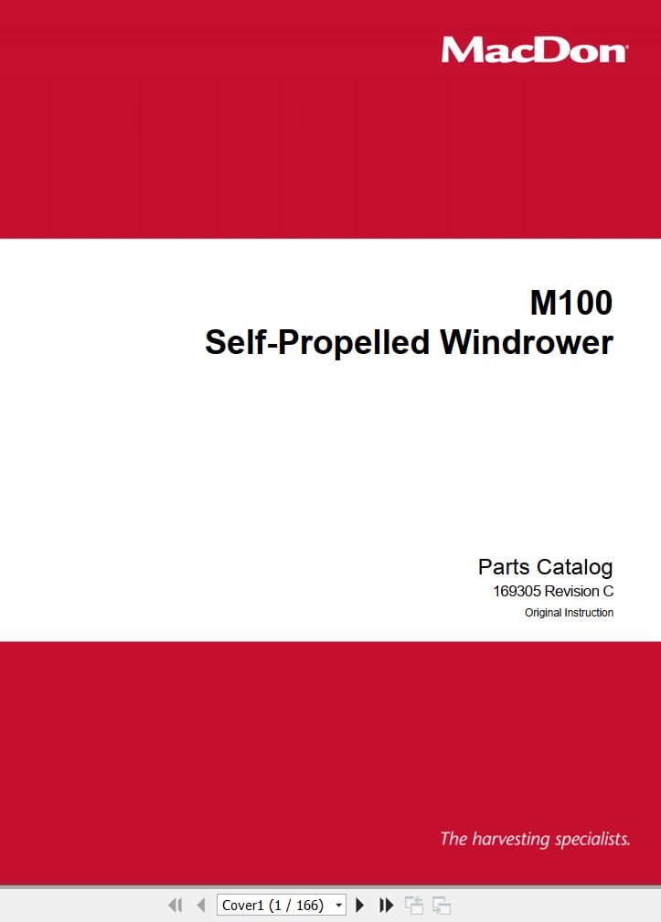 Macdon Self Propelled Windrower M100 Parts Catalog 169305 Revision C (1)