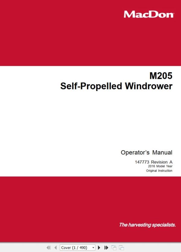 Macdon Self Propelled Windrower M205 Operators Manual (1)