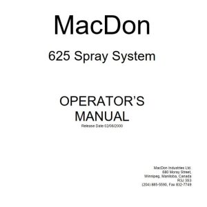 Macdon Sprayer 625 Operators Manual (1)