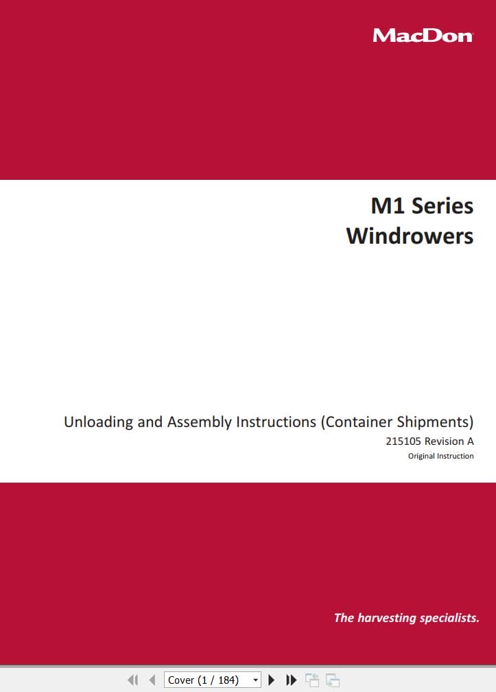 Macdon Windrower M1 Series Unloading & Assembly Instructions (1)