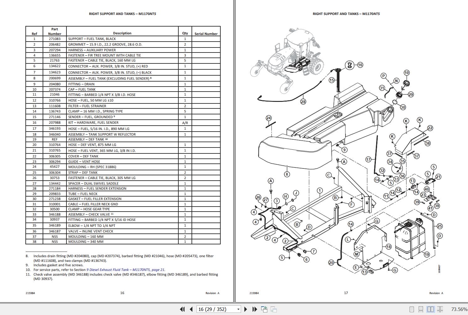 Macdon Windrower M1170NT M1170NT5 Parts Catalog 215984 Revision A (2)