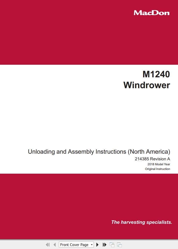 Macdon Windrower M1240 Unloading & Assembly Instructions (1)