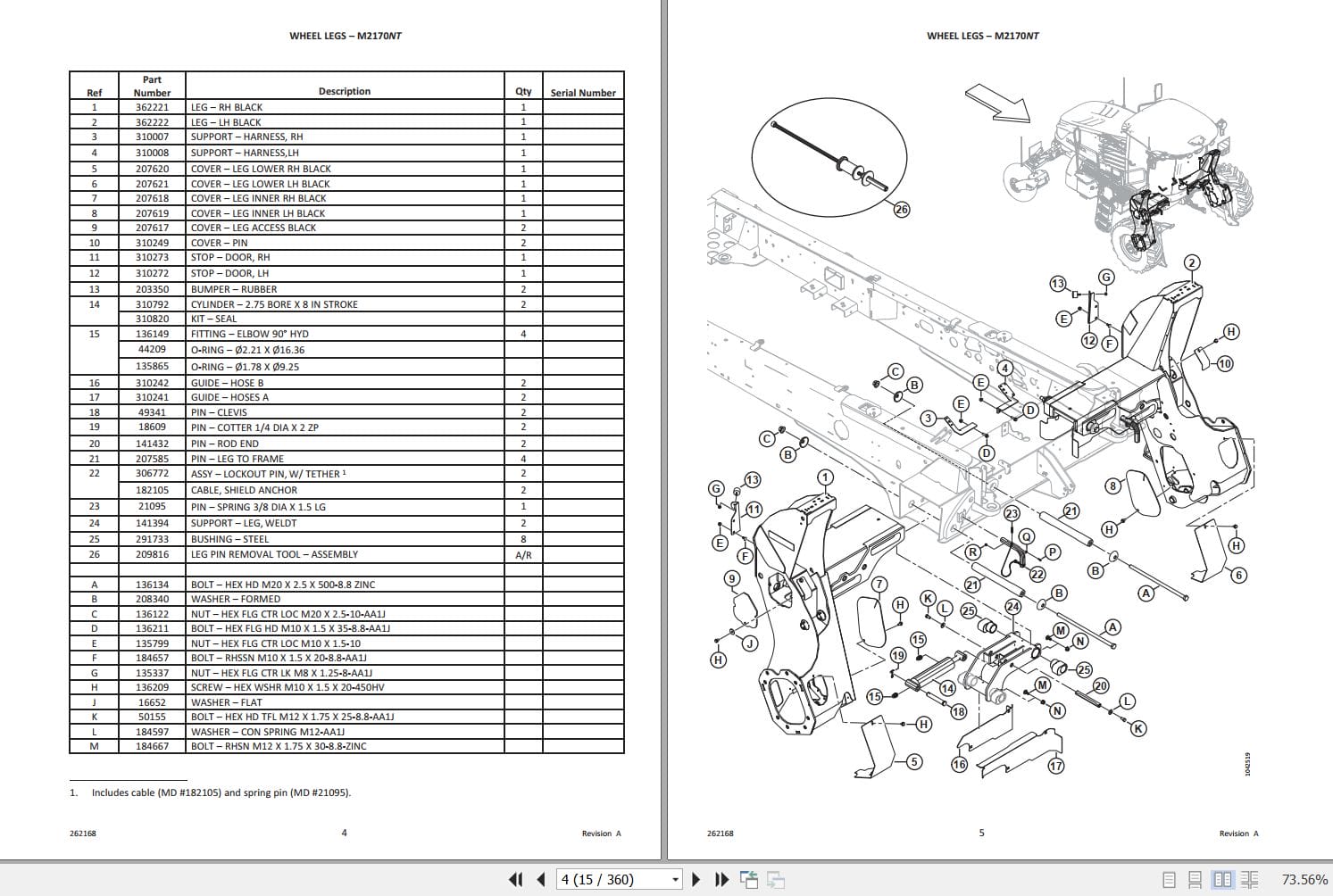 Macdon Windrower M2170 M2170NT Parts Catalog 262168 Revision A (2)