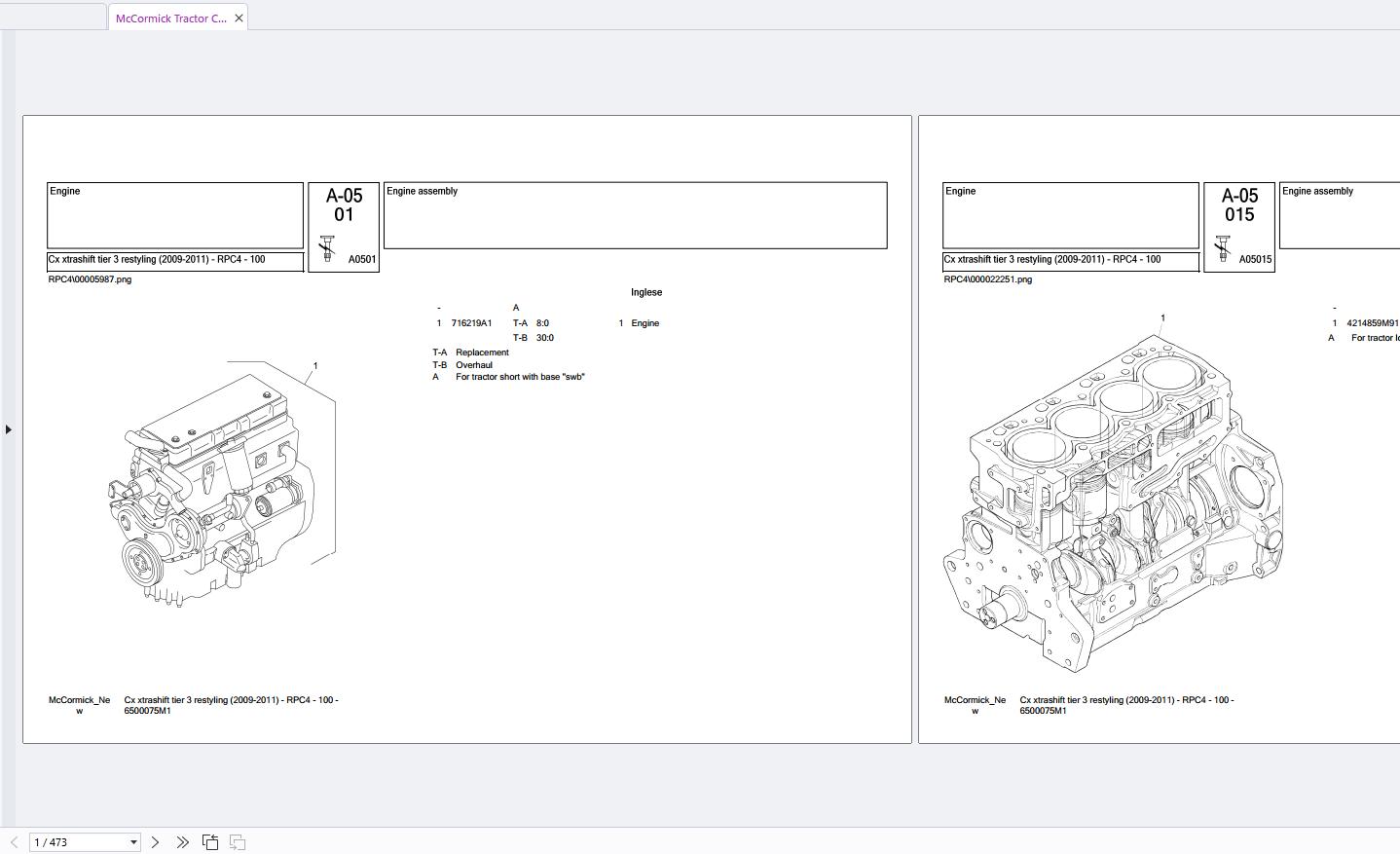 McCormick Tractor Cx100 Xtrashift Tier 3 Restyling 2009 2011 RPC4 6500075M1 Parts Catalog (2)
