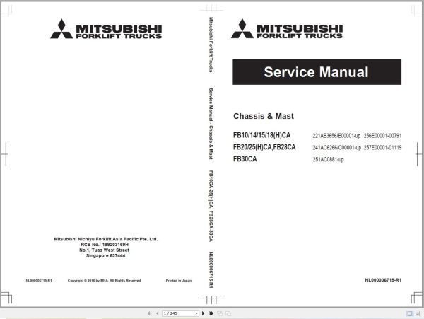 Mitsubishi Forklift FB10 18CA to FB30CA Service Manual (1)