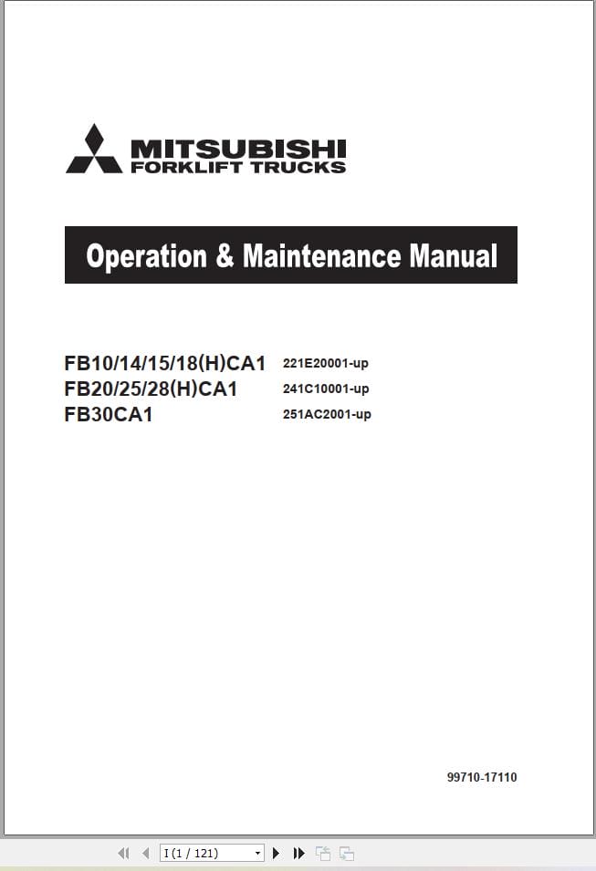 Mitsubishi Forklift FB10CA1 to FB30CA1 Service Manual (2)