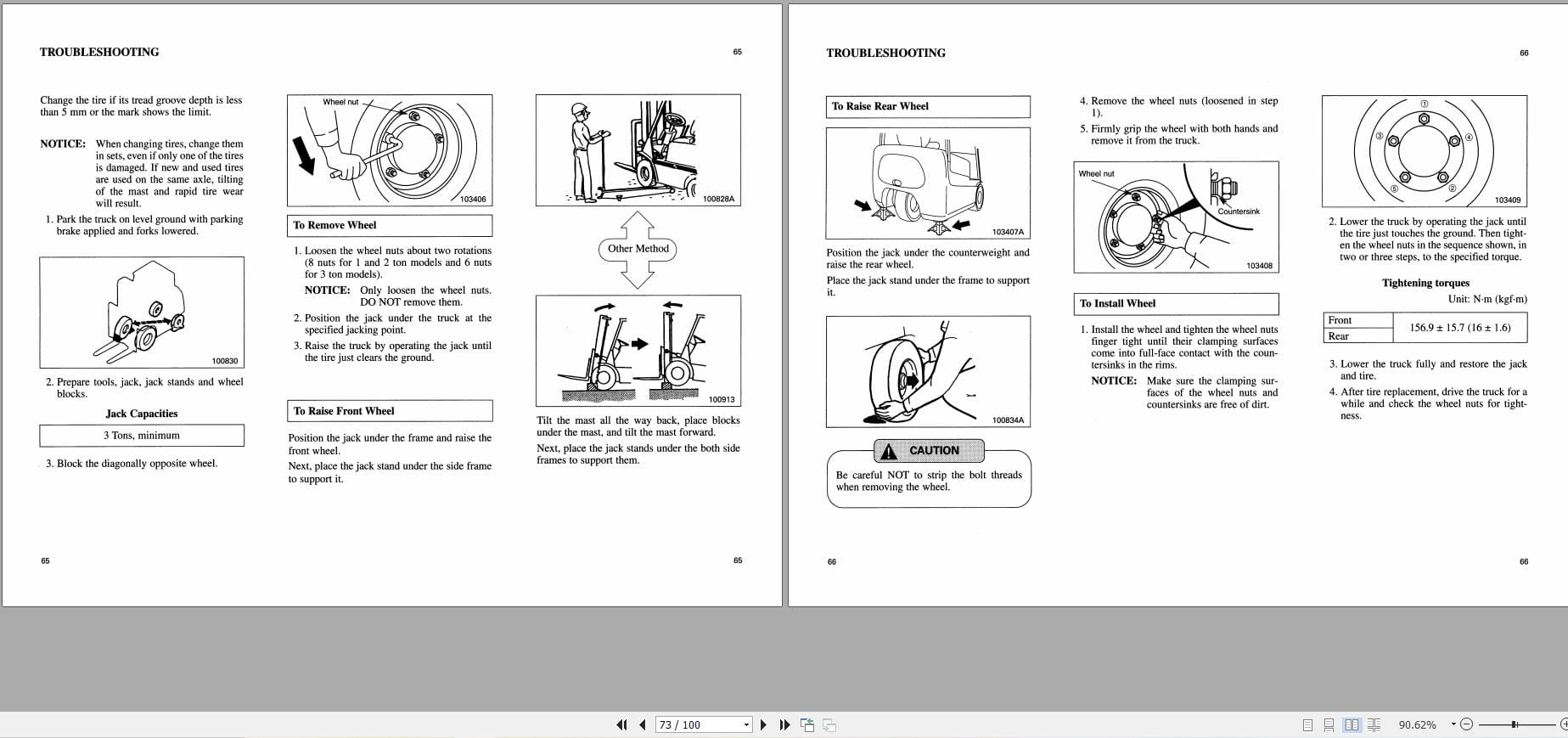 Mitsubishi Forklift FB10KRT FB15K RT Operation Maintenance Manual 99750 54110 (2)