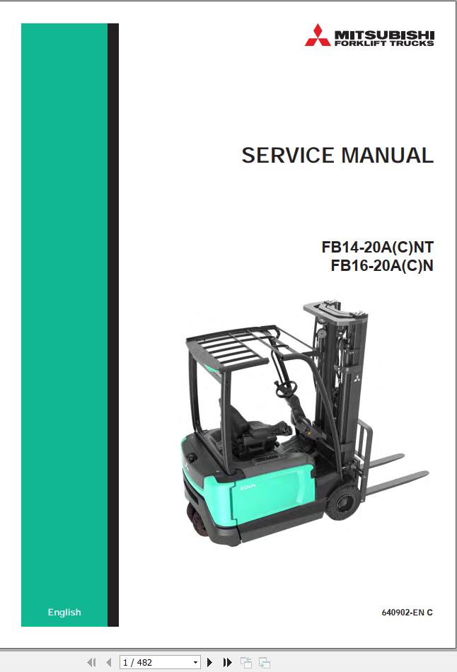 Mitsubishi Forklift FB14 20A(C)NT FB16 20A(C)N Service Operation Manual 08.2023 (2)