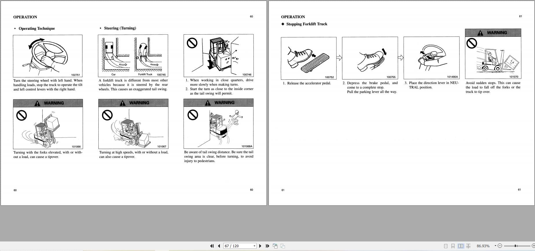 Mitsubishi Forklift FB16N FB18N FB20CN Operation Maintenance Manual 99750 56100 (2)