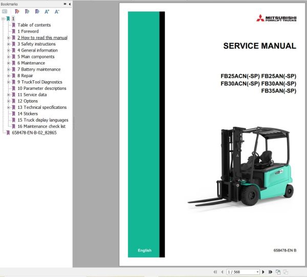 Mitsubishi Forklift FB25ACN FB35AN Operation and Service Manual 04.2024 (1)