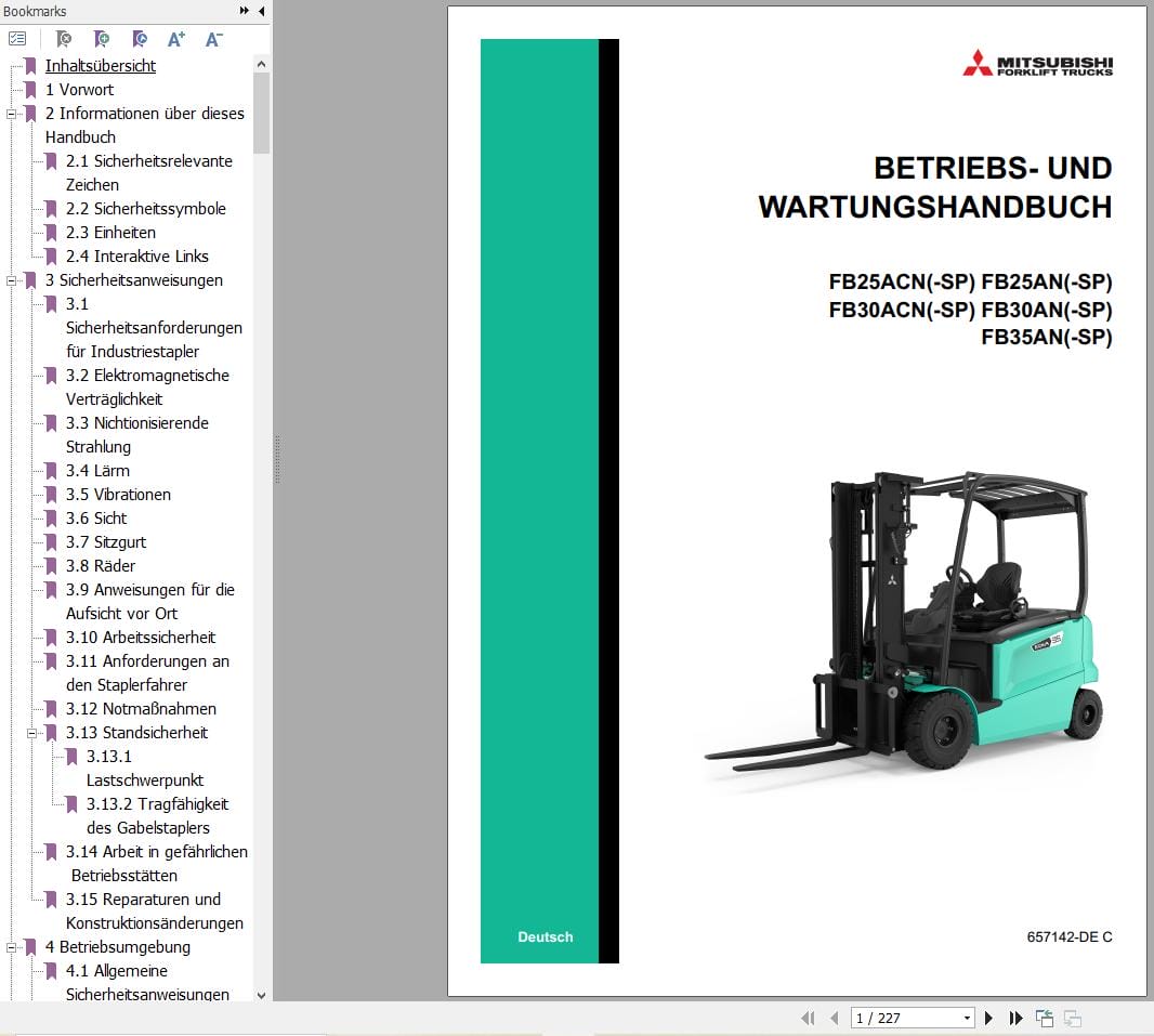 Mitsubishi Forklift FB25ACN FB35AN Operation and Service Manual 04.2024 (2)