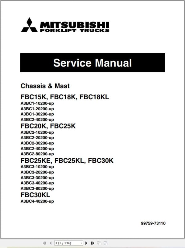 Mitsubishi Forklift FBC15K FBC30KL Service Manual (1)