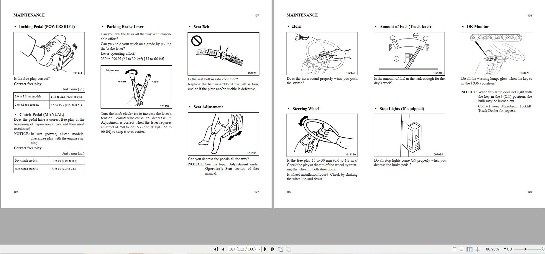 Mitsubishi Forklift FD10 FD35A FG10 FG35A Operation Maintenance Manual 02.2024 (2)