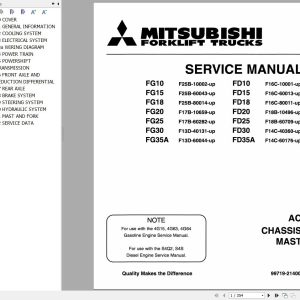 Mitsubishi Forklift FD10 FD35A FG10 FG35A Service Operation Manual (1)