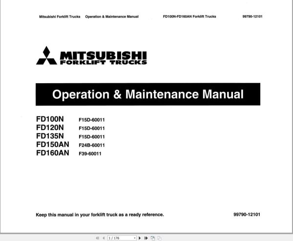 Mitsubishi Forklift FD100N to FD160ANT Service Operation Manual (2)