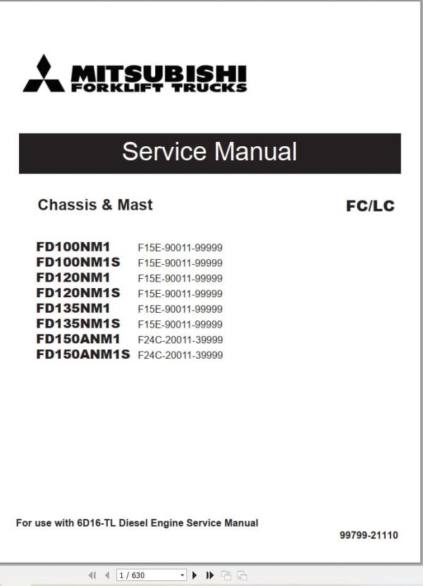 Mitsubishi Forklift FD100NM1 FD120NM1 FD135NM1 FD150ANM1 Service Operation Manual (2)