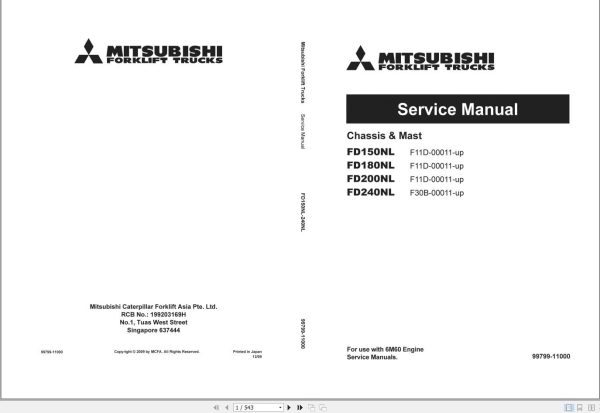 Mitsubishi Forklift FD150NL FD180NL FD200NL FD240NL Service Manual (1)