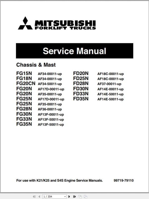 Mitsubishi Forklift FD30N Service Operation Manual 10.2023 (1)