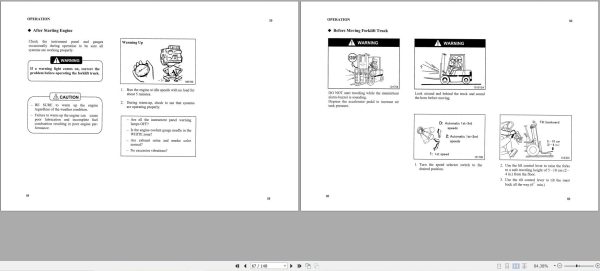 Mitsubishi Forklift FD380 FD420 Operation Maintenance Manual 99780 03100 (2)
