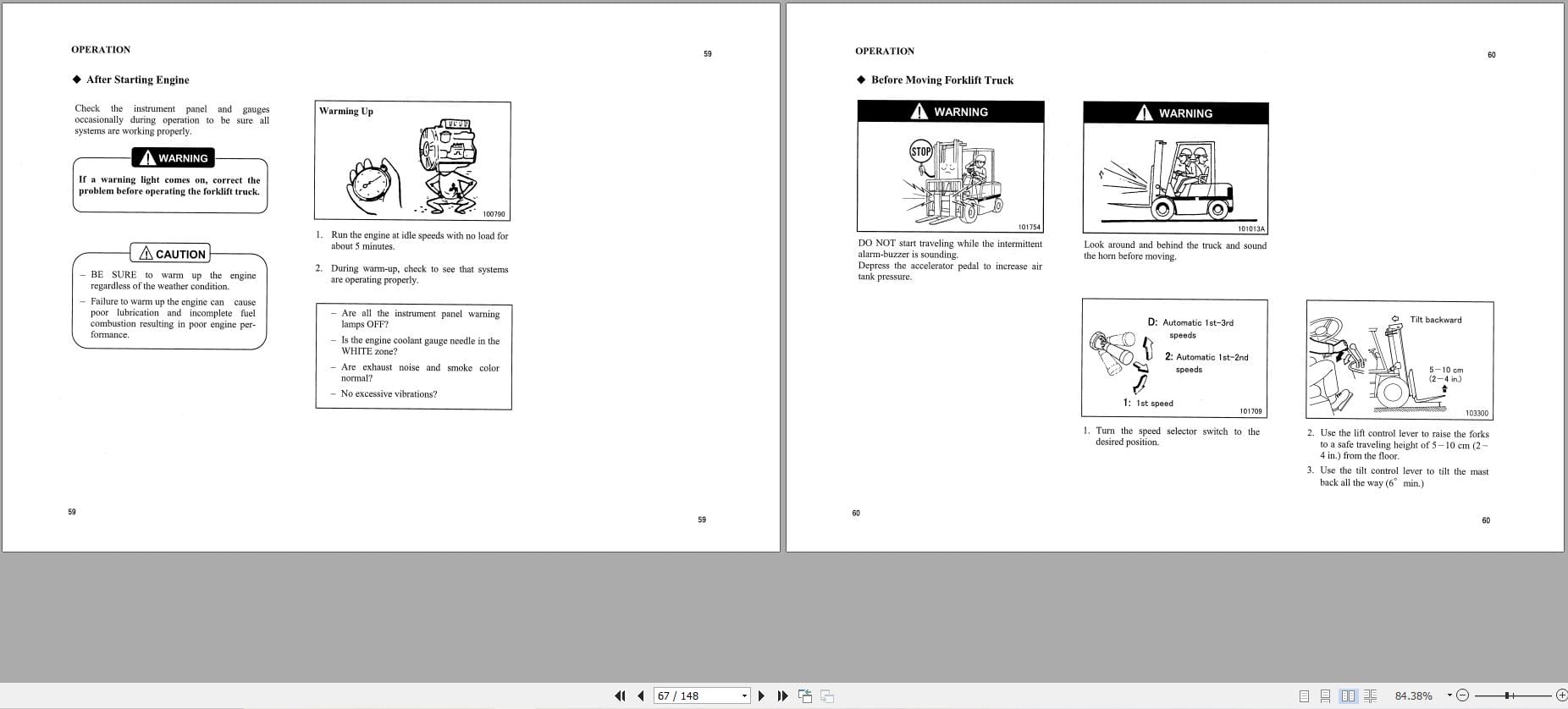 Mitsubishi Forklift FD380 FD420 Operation Maintenance Manual 99780 03100 (2)