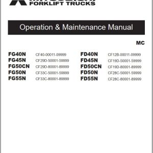 Mitsubishi Forklift FD40N FD55N FG40N FG55N Service Operation Manual (1)