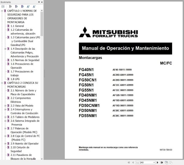 Mitsubishi Forklift FD40NM1   FD55NM1 Service Operation Manual 06.2023 (2)