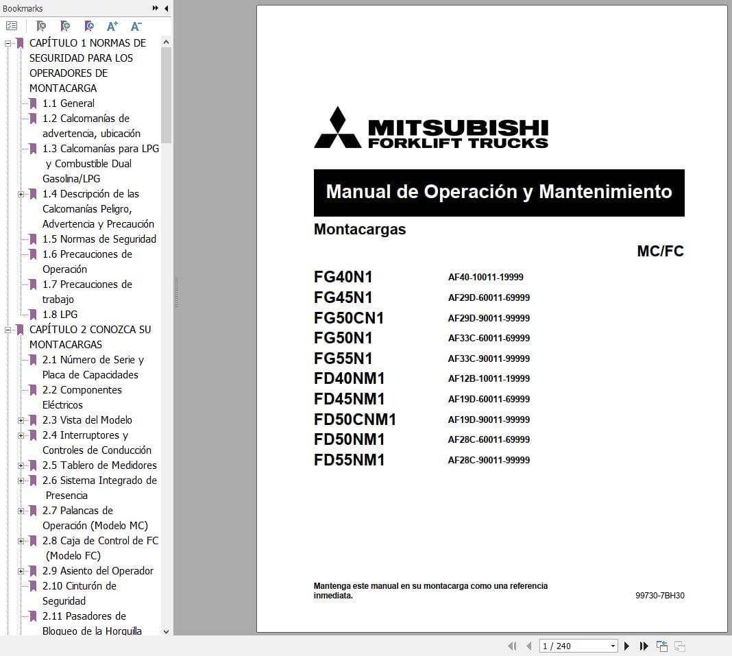 Mitsubishi Forklift FD40NM1   FD55NM1 Service Operation Manual 06.2023 (2)