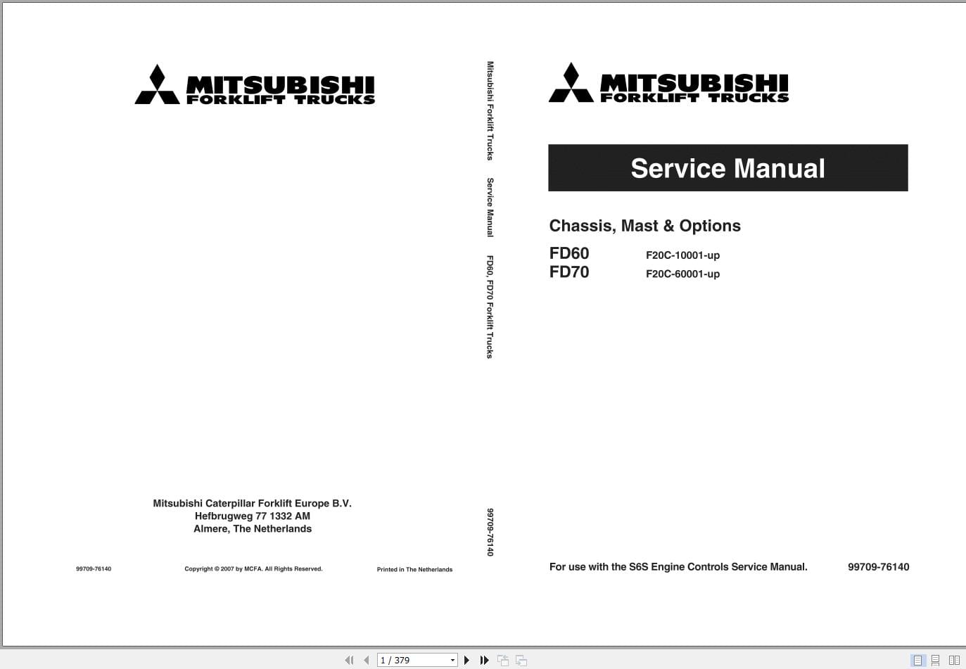 Mitsubishi Forklift FD60 FD70 Service Operation Manual (1)
