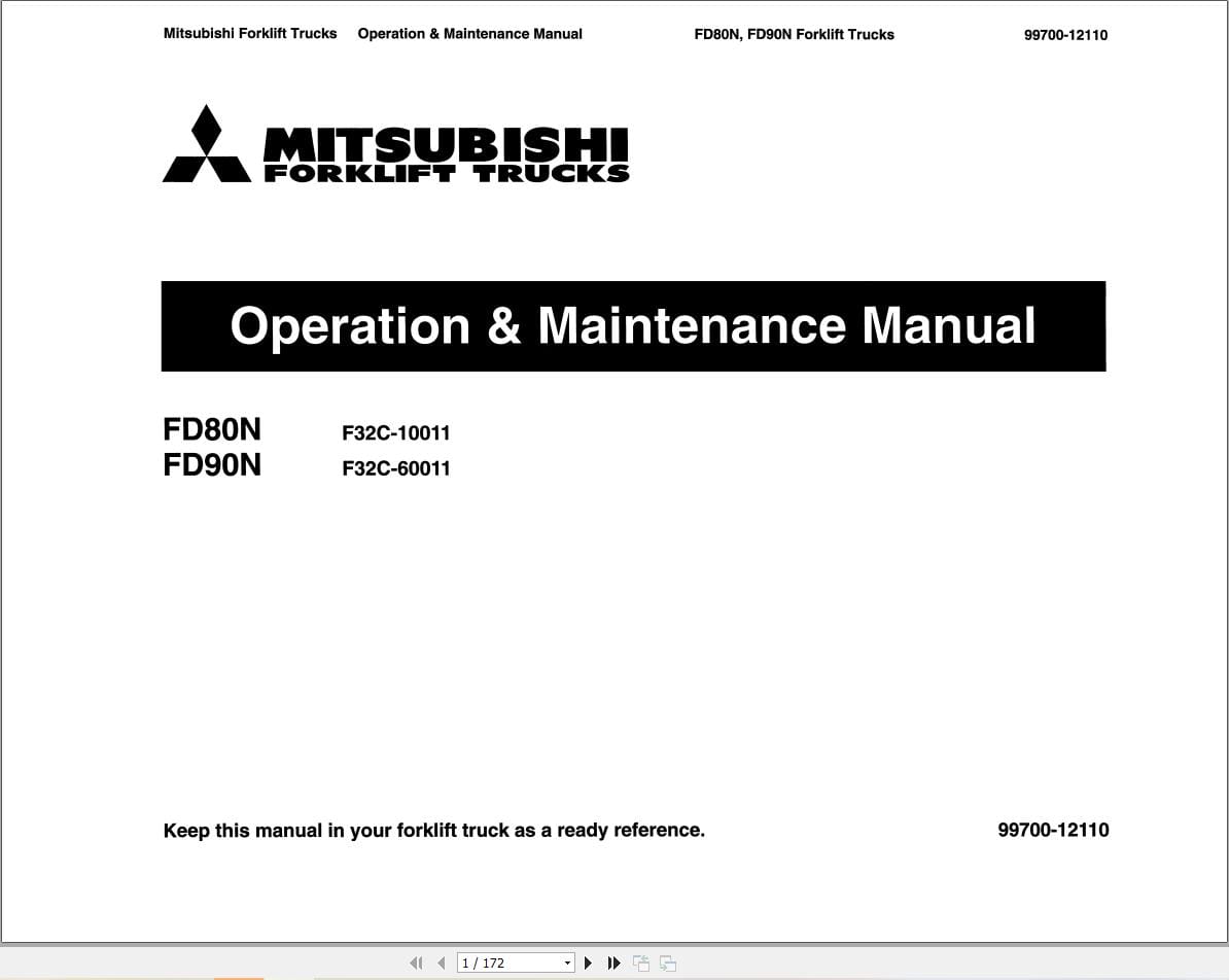 Mitsubishi Forklift FD60 FD70 Service Operation Manual (2)
