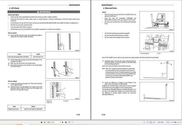 Mitsubishi Forklift FD60NMS FD70NMS Operation Maintenance Manual (2)