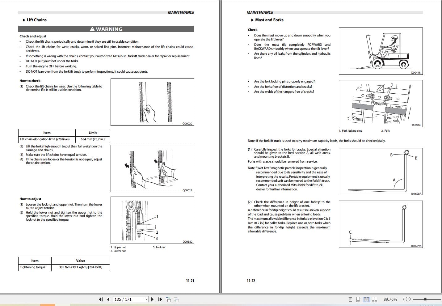 Mitsubishi Forklift FD60NMS FD70NMS Operation Maintenance Manual (2)