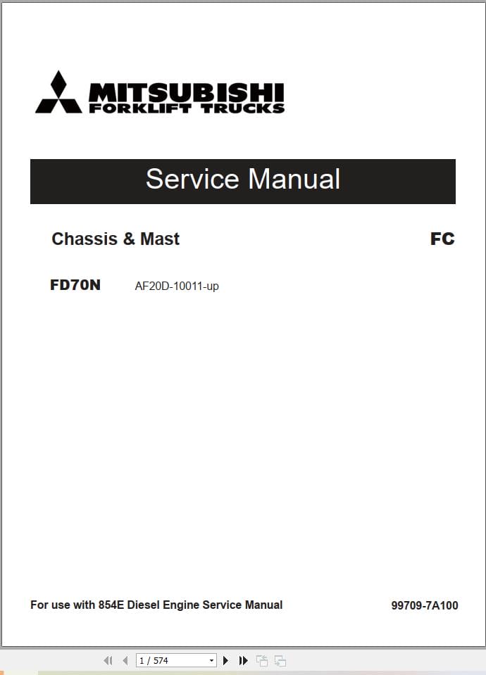 Mitsubishi Forklift FD60n Service Operation Manual (1)
