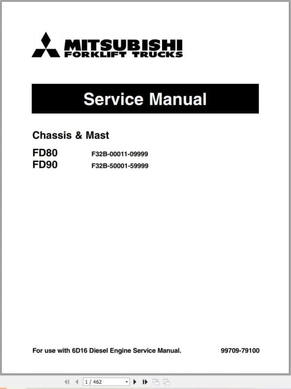 Mitsubishi Forklift FD80 FD90 Service Operation Manual (1)
