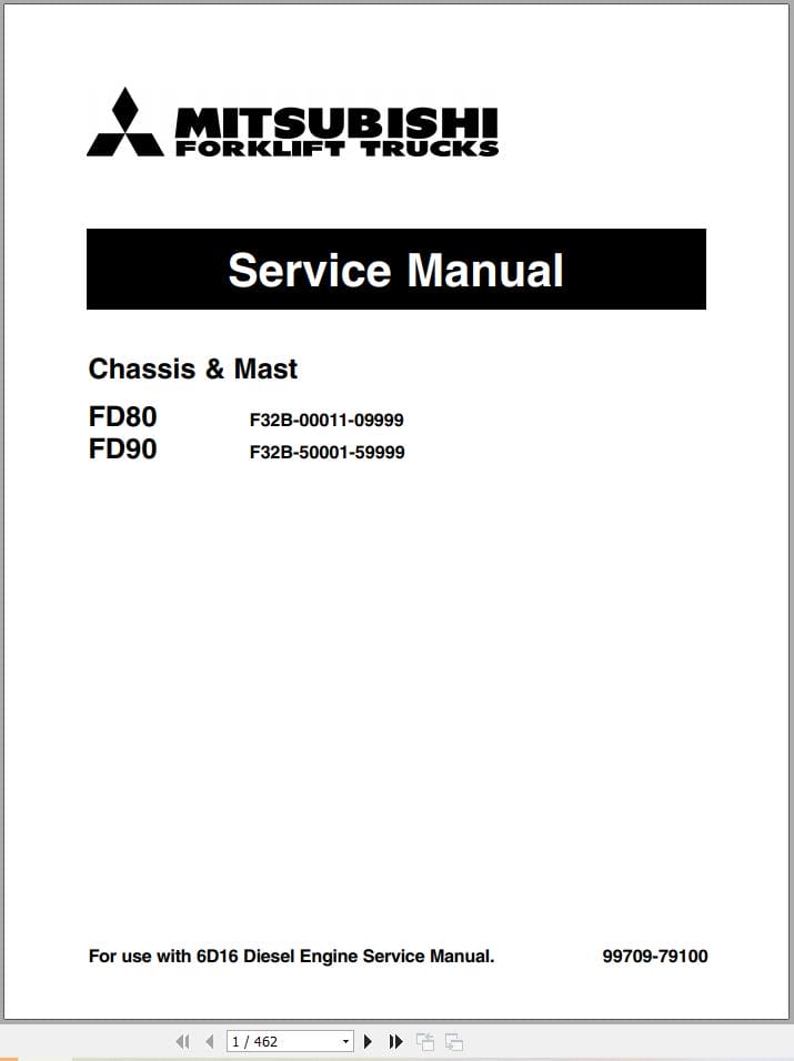 Mitsubishi Forklift FD80 FD90 Service Operation Manual (1)