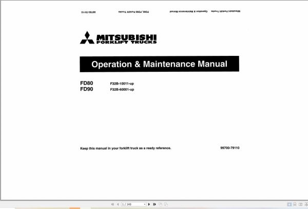 Mitsubishi Forklift FD80 FD90 Service Operation Manual (2)