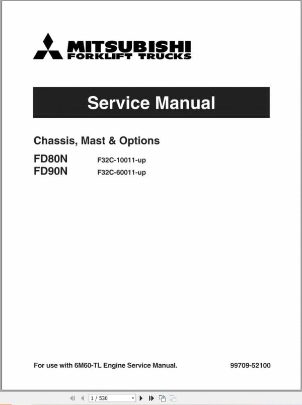 Mitsubishi Forklift FD80N FD90N Service Operation Manual (2)