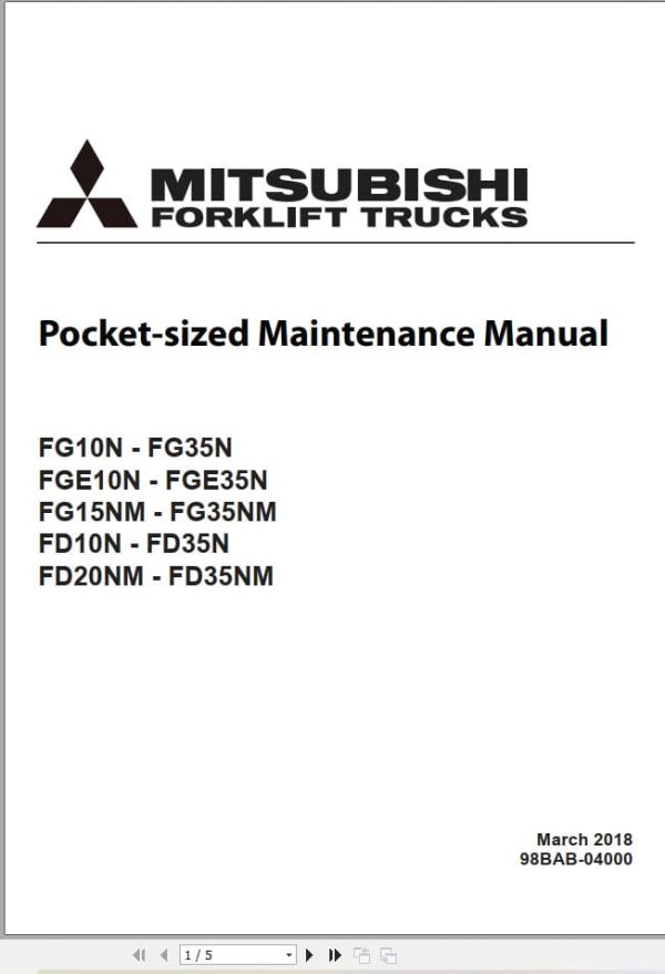 Mitsubishi Forklift FG28NM to FD35NM Maintenance Manual (1)
