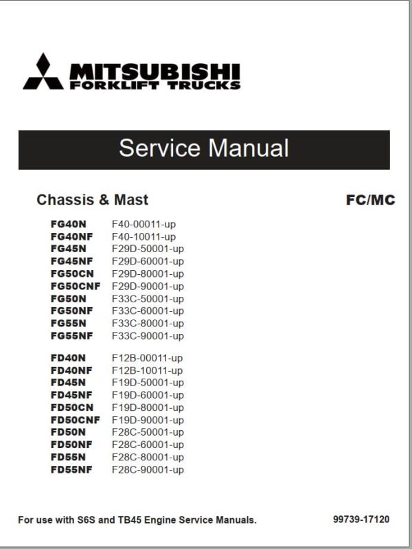 Mitsubishi Forklift FG40N FG45N FG50CN FG50N FG55N Service Operation Manual (1)
