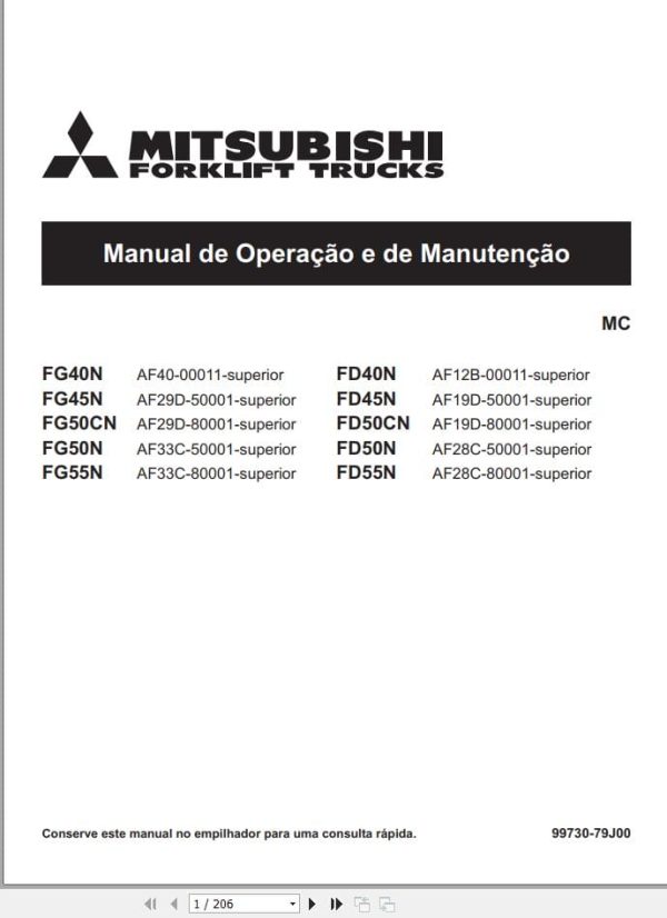 Mitsubishi Forklift FG40N FG45N FG50N FG50CN FG55N Service Operation Manual 02.2024 (3)