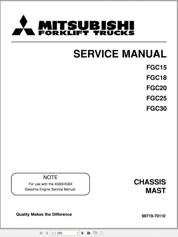 Mitsubishi Forklift FGC15 FGC30 Diagrams and Service Manual 04.2024 (1)
