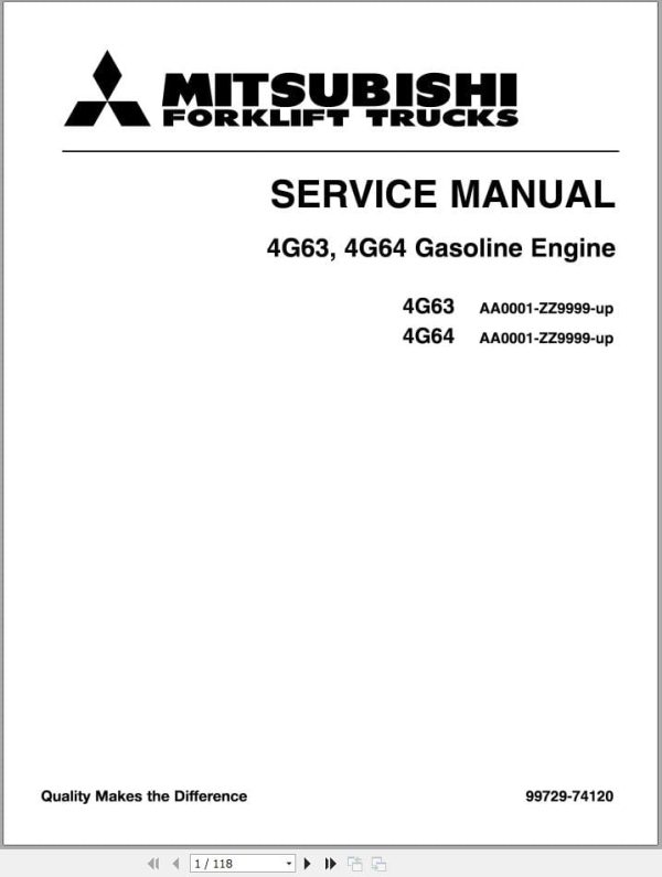 Mitsubishi Forklift FGC15K FGC30K Diagram and Service Manual 03.2024 (2)