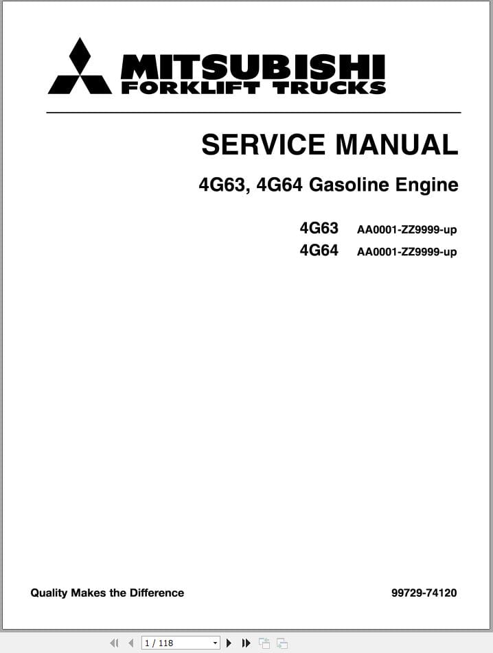 Mitsubishi Forklift FGC15K FGC30K Diagram and Service Manual 03.2024 (2)
