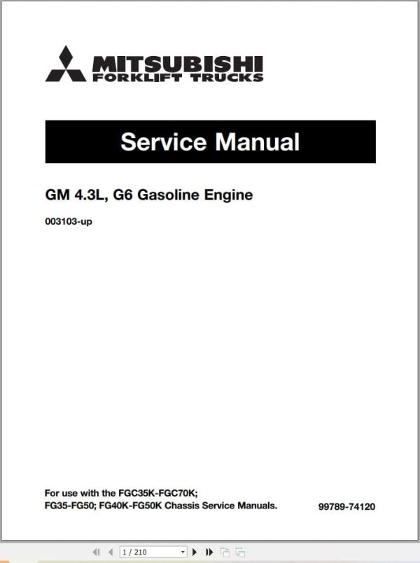 Mitsubishi Forklift FGC35K FGC40K FGC45K FGC45K C FGC60K FGC70K FGC70K STC Service Manual (2)