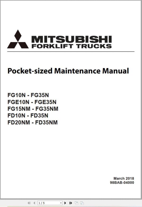 Mitsubishi Forklift FGE18 FGE20 FGE30 Maintenance Manual (1)
