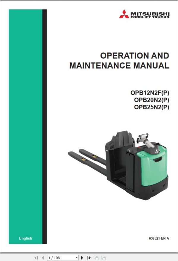 Mitsubishi Forklift OPB12N2F OPB25N2P Service Operation Manual 06.2023 (1)