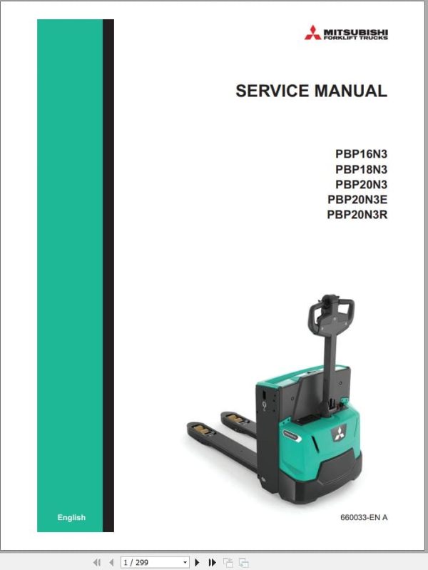Mitsubishi Forklift PBP16N3 PBP20N3R Service Operation Manual 06.2023 (1)