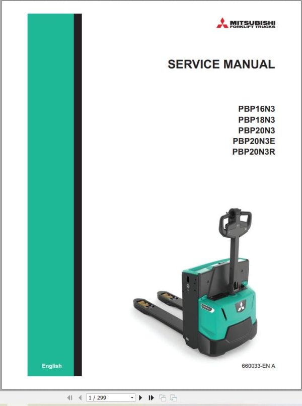 Mitsubishi Forklift PBP16N3 to PBP20N3R Service Operation Manual (2)