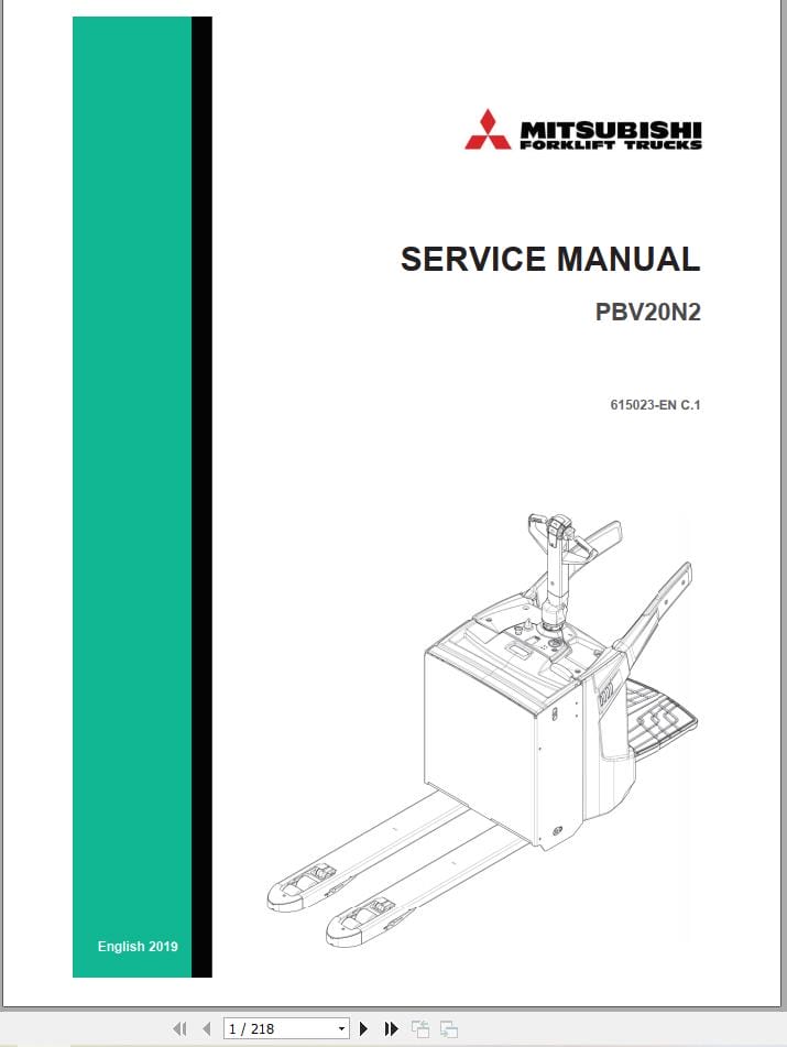 Mitsubishi Forklift PBV20N2 Diagrams and Service Manual (1)