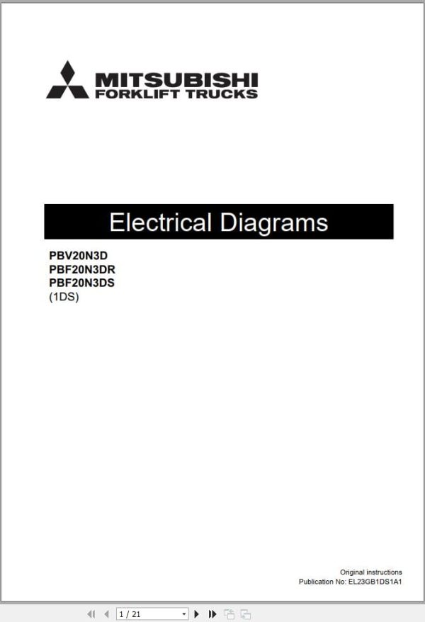 Mitsubishi Forklift PBV20N3D PBF20N3DS Wiring Diagram 06.2023 (1)